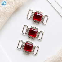 Connecteur de bikini en cristal rouge moyen, boucle de maillot de bain ornée de strass pour la compétition NPC IFBB