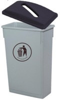 Poubelle décorative à couvercle basculant de 90 litres (23 gallons) ou 65 litres (17 gallons) en plastique pour intérieur