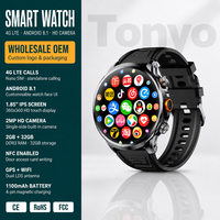 Montre connectée personnalisable avec logo, 2 Go 32 Go, OEM ODM, vente en gros, Android 4G, avec clé IA et support de charge magnétique