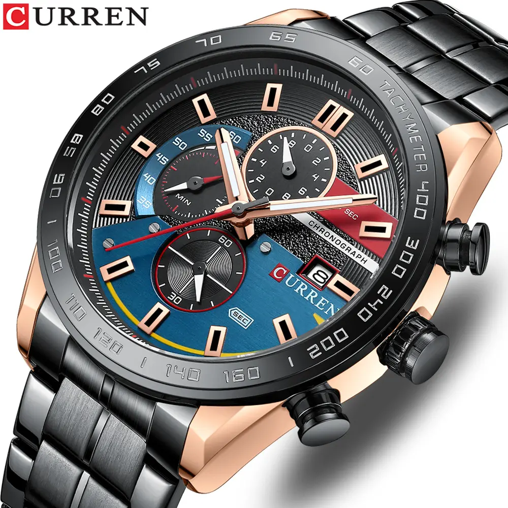 2022 Baru CURREN Jam Tangan 8410 Wrist Watch untuk Pria Sport Kuarsa Chronograph Jam Tangan Mewah dengan Luminous Watch Reloi Jam