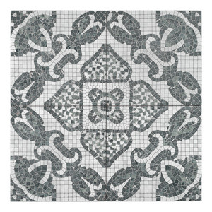 Carrelage décoratif mural en mosaïque Versailles Deco, 12x12 pouces, motif noir et blanc, pour salle de bain et cuisine - Product Image 2