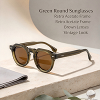 Lunettes de soleil en acétate translucide polies à la main pour hommes, montures carrées rétro, verres polarisés TAC dégradés, lunettes de mode, vente en gros