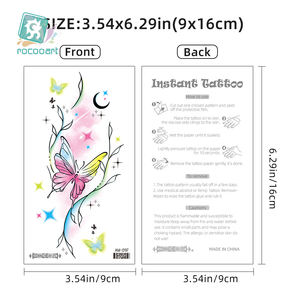 2025 derniers tatouages temporaires noirs réalistes Art corporel CMJN coloré fleur épaule cou poitrine tatouages temporaires pour femmes fille - Product Image 2