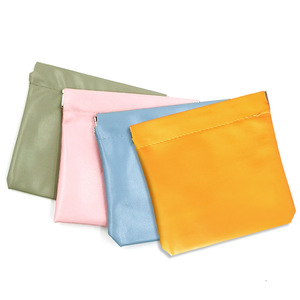 PU Waterproof Snap Lock Storage Bag <b>Makeup</b> Pouch Travel Cosmetic <b>Case</b> Blue C1GF1 - Product Image 2