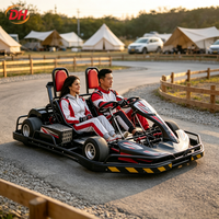 Kart à pédales essence 2 places pour adultes, kart de location commercial, buggy de course deux personnes, kart à pédales 428 à transmission par chaîne haute vitesse pour sites extérieurs