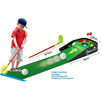 Tapis de golf miniature pour enfants avec effets lumineux et sonores, kit de jeu d'intérieur en plastique pour 5-13 ans, inclut 9 piles AG13
