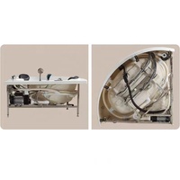 Baignoire d'Angle Balnéo Spa Jacuzzi Blanche Acrylique Massage à Remous pour 2 Personnes, Prix Direct Usine