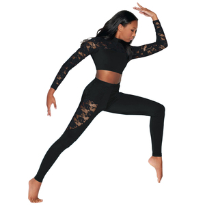 MiDee Sexy Lace Jazz <strong>Dance</strong> <strong>Clothes</strong> Women Long Sleeves Crop Top Leggings 2 Piece Set Street <strong>Dance</strong> Wear for Cool Girl <strong>Kpop</strong> Outfit - Product Image 5
