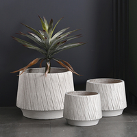 Dia 23/33/45cm Fiber Pots En Gros Moderne Pot De Fleur Créatif Simple Argile Extérieur Intérieur Jardinière Grand Moyen Petit Pot De Plantes