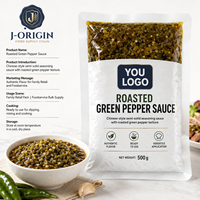 Geroosterde Groene Peper Saus 500g Halfvaste Kruidensaus Chinese Condiment Foodservice Groothandel OEM Private Label