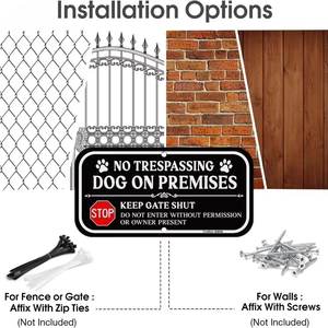 12นิ้ว x 6นิ้ว<span class=keywords><strong>ป้าย</strong></span>จราจรอลูมิเนียมในร่ม/กลางแจ้งจางทนกันน้ำห้ามสุนัขเข้ารั้วกั้น-สามารถ - Product Image 5
