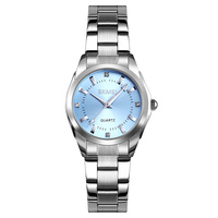 SKMEI 1620 Montre-Bracelet Classique Analogique à Quartz pour Femme Étanche 3 ATM en Acier Inoxydable avec Affichage Analogique