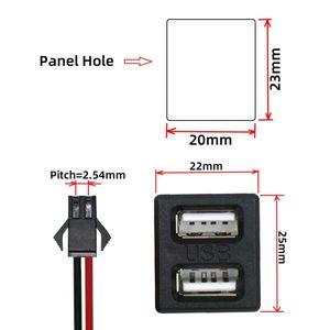 Black Double-Layer <b>USB</b> Female Base Type-C Charging Socket Power Socket <b>with</b> Cable Connector <b>USB</b> Charger <b>Port</b> for LED Night <b>Lamp</b> - Product Image 3