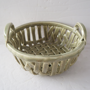 Cesto Portaoggetti Multifunzione in Ceramica Intrecciato a Mano, Stile <span class=keywords><strong>Verde</strong></span> Chiaro, Cesto per Picnic e Alimenti, Ideale per Natale, Pasqua e Regali - Product Image 5
