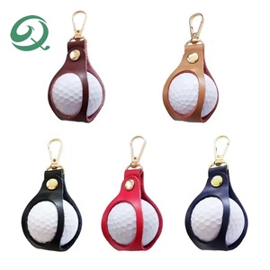 New Design Leather <b>Golf</b> Ball Sleeve Bag Balls Holder <b>Mini</b> Portable Waist <b>Golf</b> Pouch <b>Golf</b> Ball Bag With Metal Buckle Clip - Product Image 4