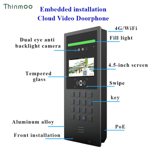 Thinmoo 4.5-inch video cửa điện thoại màn hình màu hình ảnh liên lạc cửa Thiết bị kiểm soát truy cập hệ thống nhúng cài đặt - Product Image 3