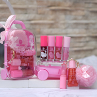 Trousse de Maquillage Rose de Voyage Tendance – Kit de Rouge à Lèvres Haute Qualité Non Toxique, Imperméable, Lavable et Anti-transfert