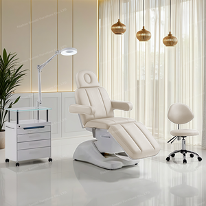 Giường massage hiện đại có thể điều chỉnh màu nâu, giường kỹ thuật nối mi điện, giường thẩm mỹ viện - Product Image 4