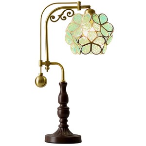 European Style Vintage <b>Table</b> <b>Lamp</b> Bronze <b>Base</b> Multicolored Shade Flexible Neck E27 LED Bulb Bedside Desk Lighting - Product Image 3