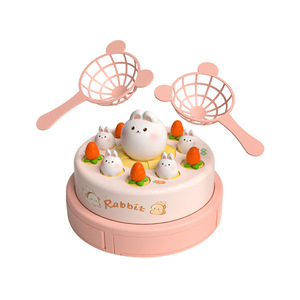 Juego de mesa giratorio musical eléctrico Rabbit QC-21Y, juego de atrapar zanahorias para niños de 2 a 4 años, juguete unisex - Product Image 5