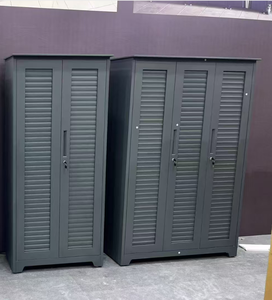 Armoire de rangement extérieure en métal robuste à 2/3 portes, imperméable, résistante au soleil, à la décomposition et à l'humidité, armoire à outils, armoire de rangement - Product Image 2