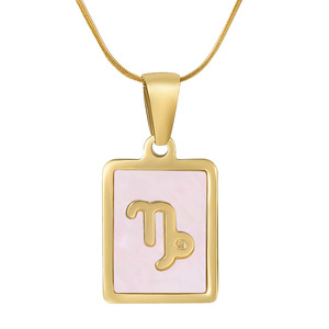 Zogxin Stainless Steel Square Pendant Necklace With Virgo Constellation Inlay For Women Gift Jewelry - Product Image 5