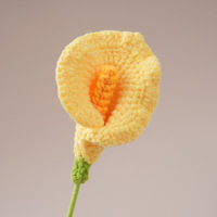 Handgefertigter Gehäkelter Calla-Lilien Künstlicher Blumenstrauß aus Wollgarn für Hochzeits- und Feierdekoration