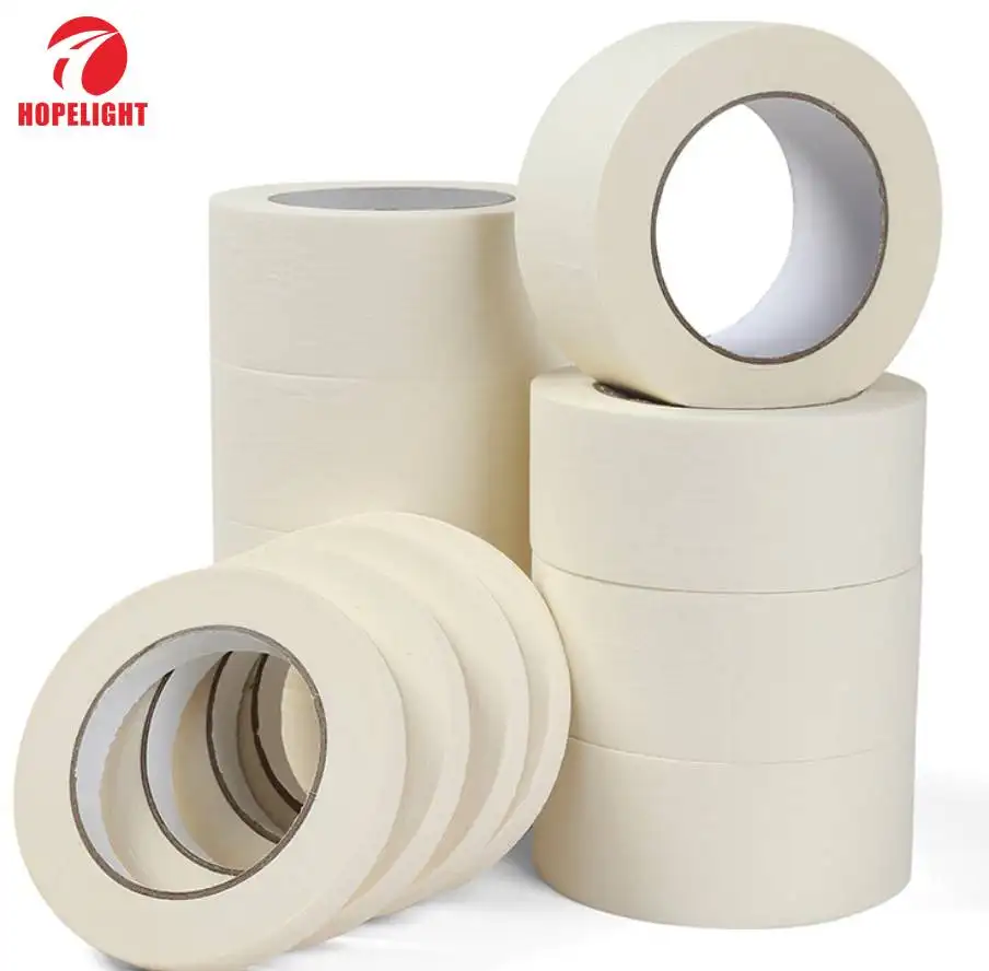 Indoor Painting Self Adhesive General Purpose Usage Crepe Paper White Masking Tape