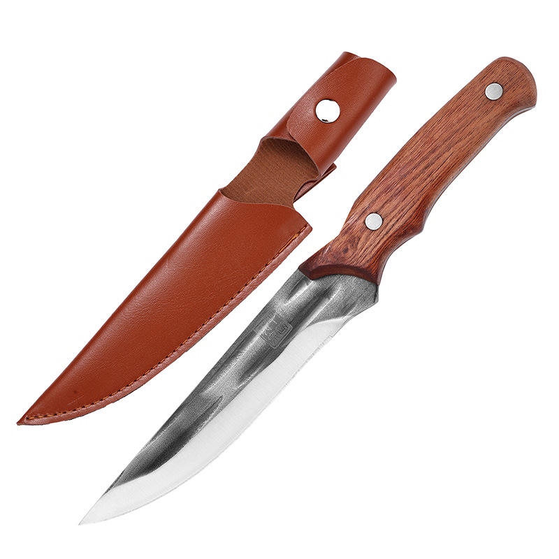 Couteau de cueillette d'os en bois de poire rouge