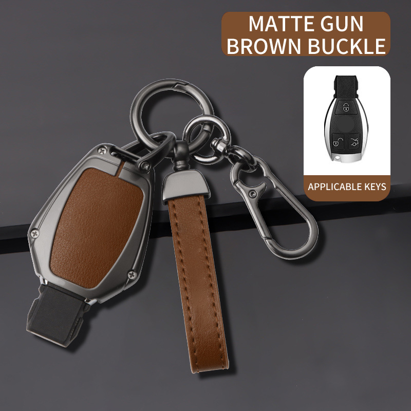 Portachiavi pistola marrone + pelle