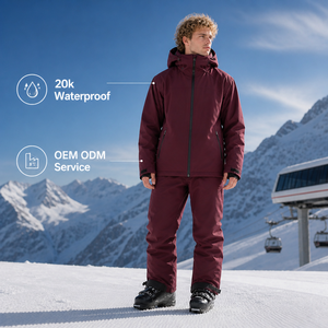 Veste de ski imperméable 20k personnalisée, prix usine, coutures entièrement thermosoudées, unisexe, finition mate professionnelle, combinaison de ski, vêtements d'extérieur, OEM - Product Image 1