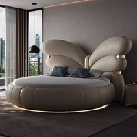 Meubles de chambre à coucher modernes KMJ, lit avec tête de lit capitonnée en forme de papillon, taille King et Queen, ensemble de meubles de chambre à coucher