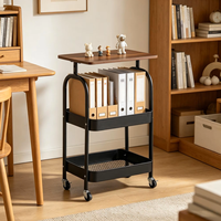 Étagère de rangement mobile multi-niveaux en métal pour usage domestique, sur pied, pour chambre et salon, outils et matériel de nettoyage