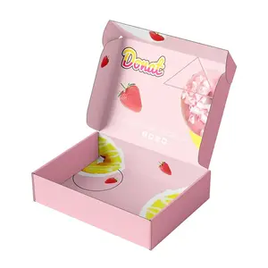 wholesale custom printed cheap white pink black mini size paper bakery donuts packaging boxes mochi donut box for food dessert