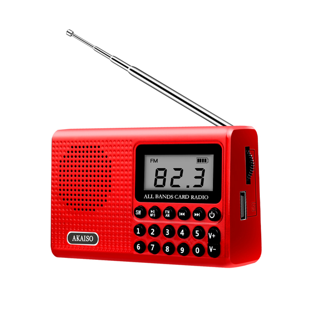 Portable World Band Radio  Am Fm SW  Portable Digital Radio Speaker With USB Flash Tf Card