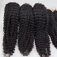 Extensions de cheveux humains vierges Afro Kinky Curly pour tressage au crochet, pré-séparées, effet plume, invisibles, sans nœuds, haute qualité