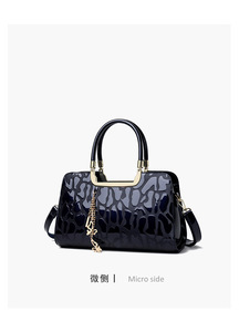 Bolsos de hombro clásicos a la moda para mujer, bandolera de cuero brillante, bolso de mano de gran capacidad, bolso de lujo sólido para verano y otoño - Product Image 3