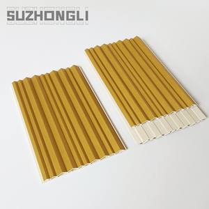 Panneau mural cannelé étanche 160*24mm, bois de bambou, plastique composite WPC pour décoration intérieure d'hôtel et de salon - Product Image 4