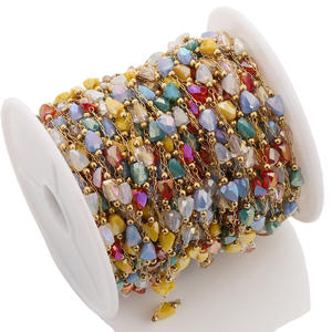 Nouveau acier inoxydable cristal pierre perlée chaîne colorée collier à faire soi-même pull composant bijoux trouver et composant accessoires - Product Image 5