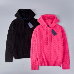 Pull en tricot à capuche pour femme, hiver 2025, avec broderie torsadée - Product Image 1