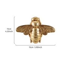 Ornement mural 3D moderne de luxe personnalisé en forme d'abeille, sculpture d'insecte animal, art mural en résine, abeille dorée, décoration pour espaces commerciaux