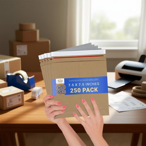 Buste Rigide in Cartone Streepop 7,5 X 7,5 Pollici 550 Gsm Confezione da 250 Buste Marroni Robuste per Spedizioni - Product Image 2