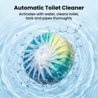 Blok Pembersih Toilet 50g X 6 Aroma Gardenia 200 Siraman Penyegar Wadah Toilet Penghilang Kerak Pengharum Otomatis Pelepasan Lambat