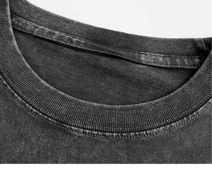 T-<span class=keywords><strong>shirt</strong></span> noir homme 250 grammes, 100% coton, coupe oversize, manches courtes, délavé à l'acide, style vintage, pour garçons, marque privée - Product Image 5