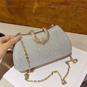 Hot Fashion Solid Rhinestone Sparkling Waterproof Lightweight Women's Chain Shoulder Vintage <b>Clutch</b> <b>Bag</b> Rhinestone Evening <b>Bag</b> - Product Image 3