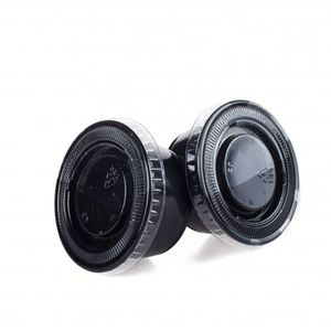 Muestra Gratuita de Vasos Desechables para Salsas de Plástico PP de 1OZ/1.5OZ/2OZ/3.25OZ/4OZ/5.5OZ en Negro Transparente con Tapas de PET para Restaurantes - Product Image 3