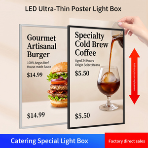 กล่องไฟเมนูตั้งโต๊ะ LED A3 พร้อมแบตเตอรี่แบบชาร์จได้ กล่องไฟ LED แบบบางสองด้าน ชาร์จซ้ำได้ สำหรับโฆษณาและตั้งโชว์รูปภาพ - Product Image 1