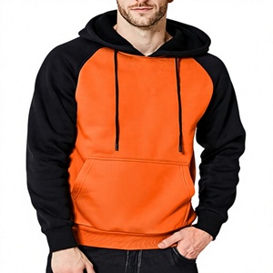OEM Custom Jacket <b>Raglan</b> Sleeves with Pocket Athleticwear Men's Color Block Pullover Fleece Hoodie Casual Hooded Sweatshirts <b>Top</b> - Product Image 2