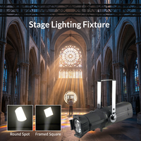 Projecteur d'Éclairage Scénique LED 200W DMX512 Frensel RGB/Blanc Neutre/Blanc Chaud Dimmable pour Salons Automobiles et Théâtres