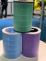 Filtre à air domestique en fibre synthétique PP+PET écologique, cadre rond carré, MERV 8 12, pour grande pièce